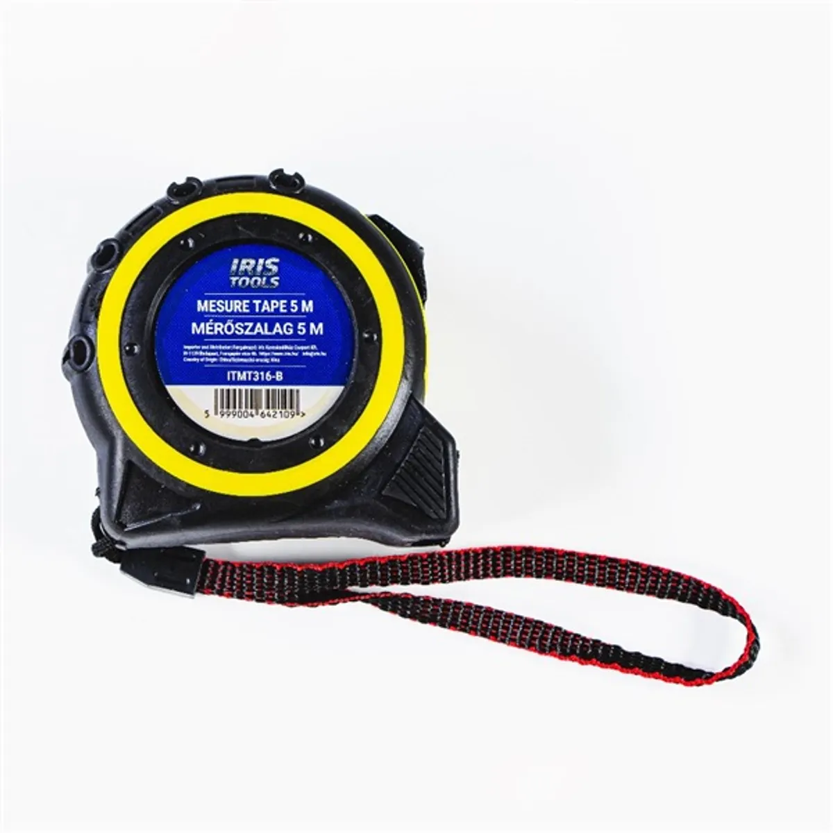IRIS TOOLS ITMT316-B Mérőszalag, 5 méter hosszú, 19mm széles szalag, gumiborítású ház #1