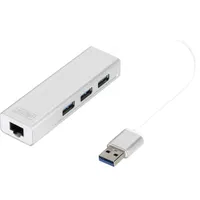 DIGITUS USB 3.0 Gigabit Ethernet adapter + 3 portos USB HUB #1