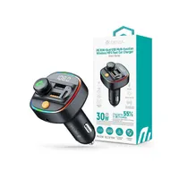 Devia ST112513 Smart Series autós gyorstöltő 30W PD+QC 2xUSB/AUX/MP3 fekete Bluetooth FM-transmitter #1