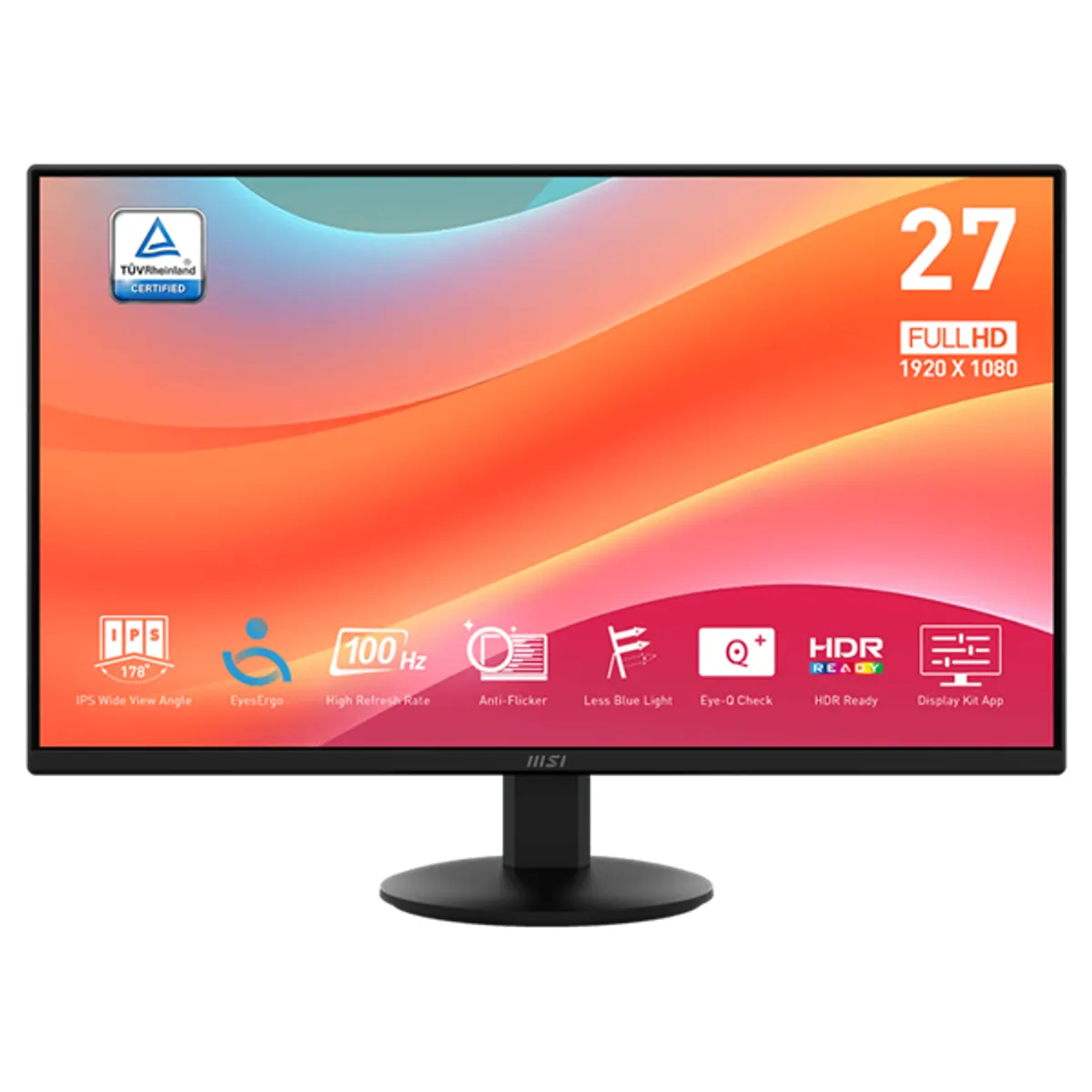 MSI 27" PRO MP272L FHD IPS 100Hz HDMI/DP fekete monitor #1