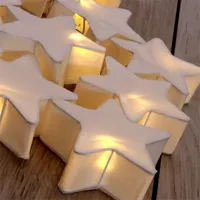 Iris Csillag alakú papír 160cm/meleg fehér/10db LED-es/2xAA elemes fényfüzér, fénydekoráció #3