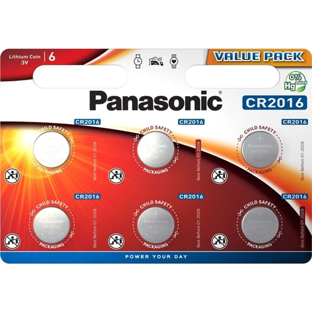 Panasonic CR2016 3V lítium gombelem 6db/csomag #1