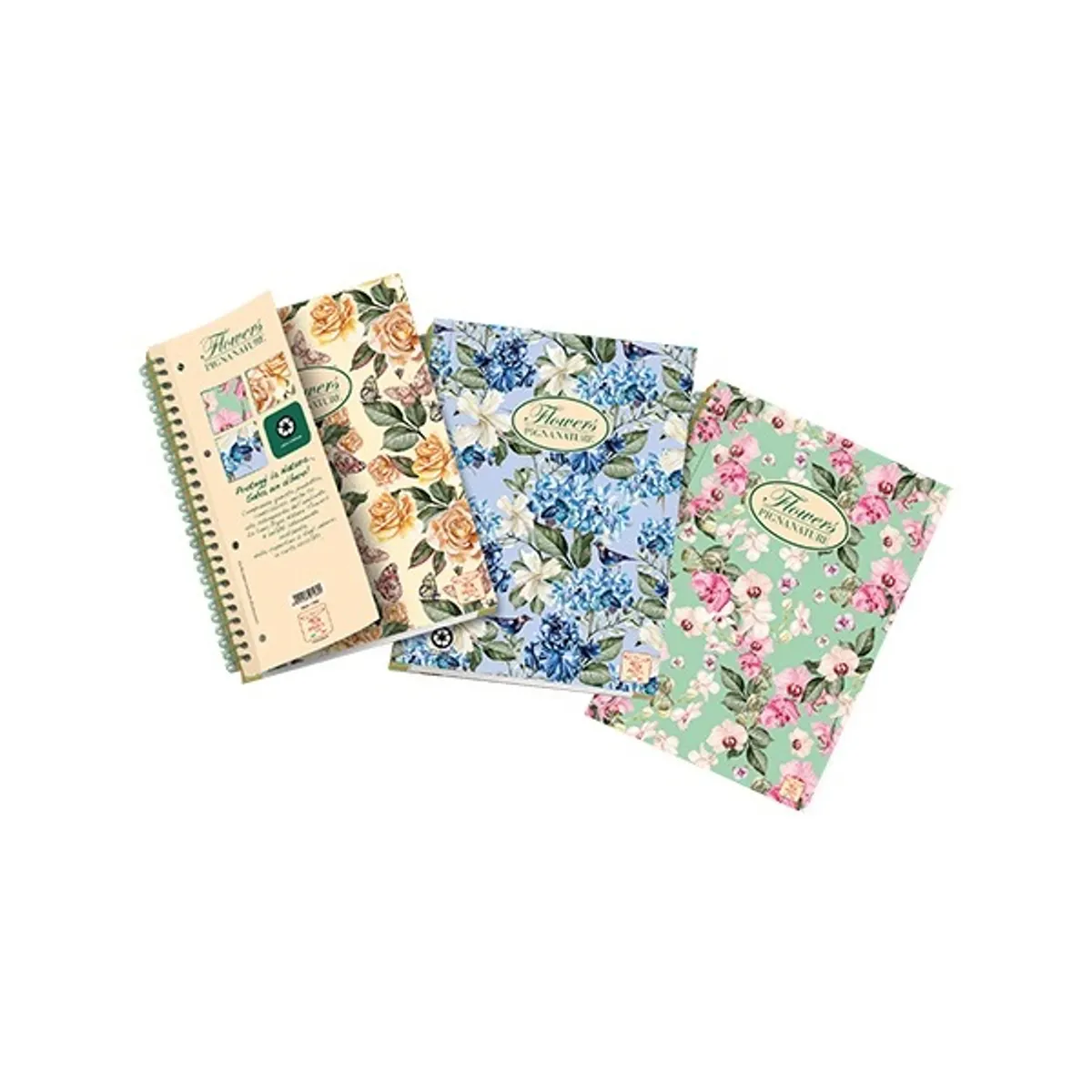 Pigna Nature Flowers A5 60lapos kockás spirálfüzet #1