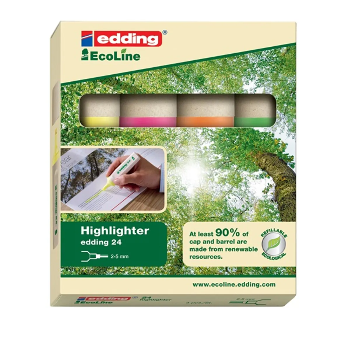 Edding 24 Ecoline 4db-os vegyes színű szövegkiemelő #3