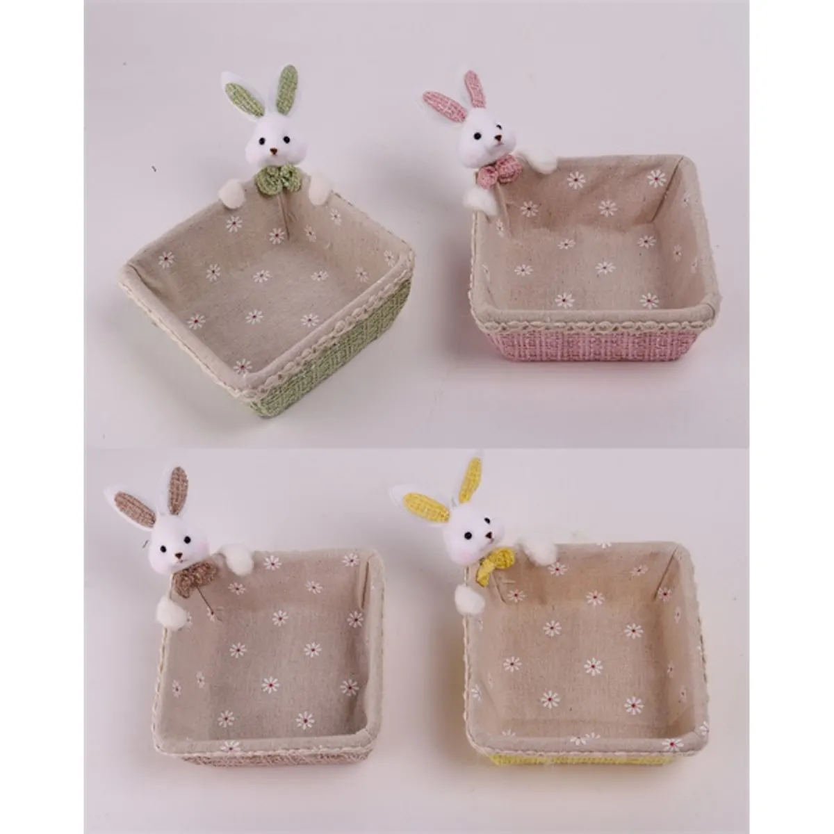 IRIS dekor textil tál+nyuszi 4 féle szín 12cm #1