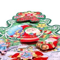 Iris 3D karácsonyi koszorú mintás /26x32cm 2db karton dekoráció #2