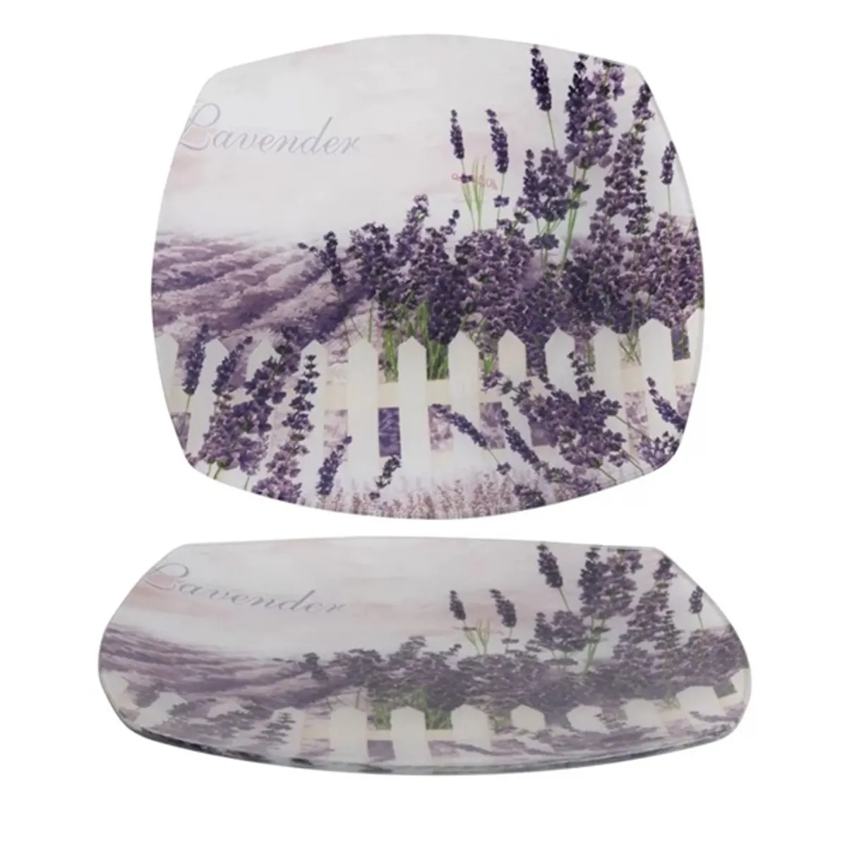 IRIS üveg tányér levendula minta 25x25cm #1