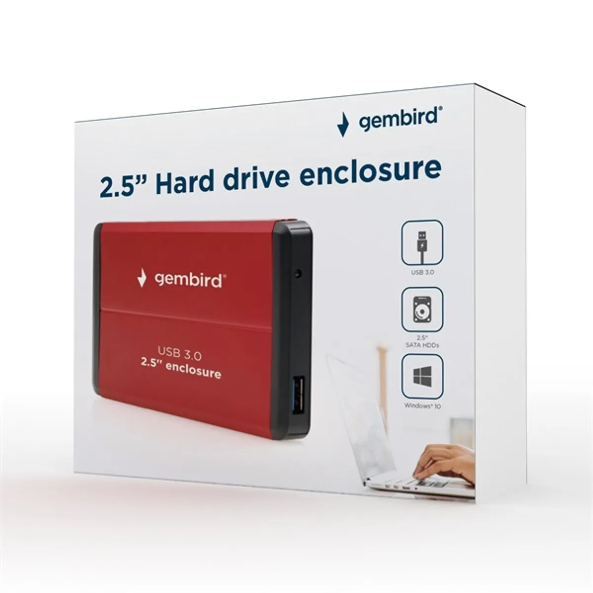 Gembird EE2-U3S-2-R 2.5" USB3.0 SATA piros külső ház #5