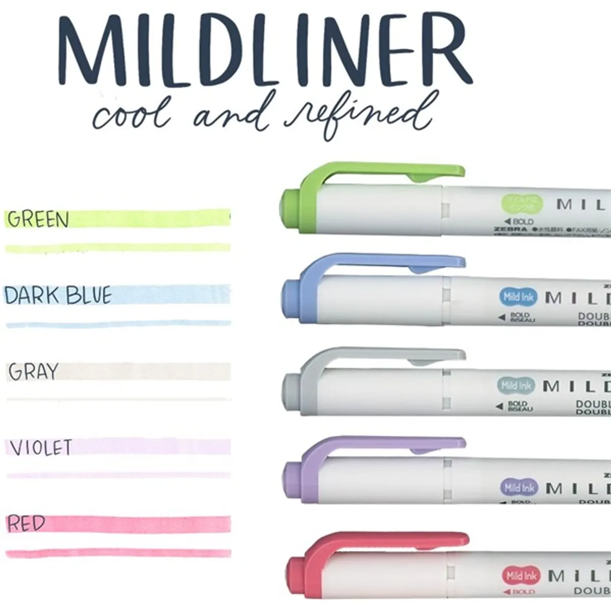 Zebra Mildliner Cool&Refined 5db-os kettős végű szövegkiemelő készlet #2