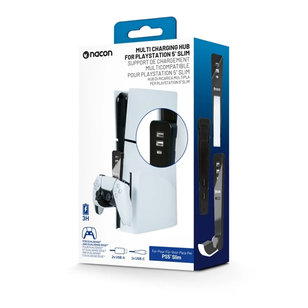 Nacon 2809193 PS5 Slim fekete kontrollertöltő HUB #4