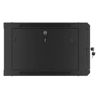 Lanberg WF01-6606-10B 19" 6U SZÉL:600mm MÉLY:600mm MAG:379mm lapraszerelt üvegajtós fekete fali rack szekrény #6