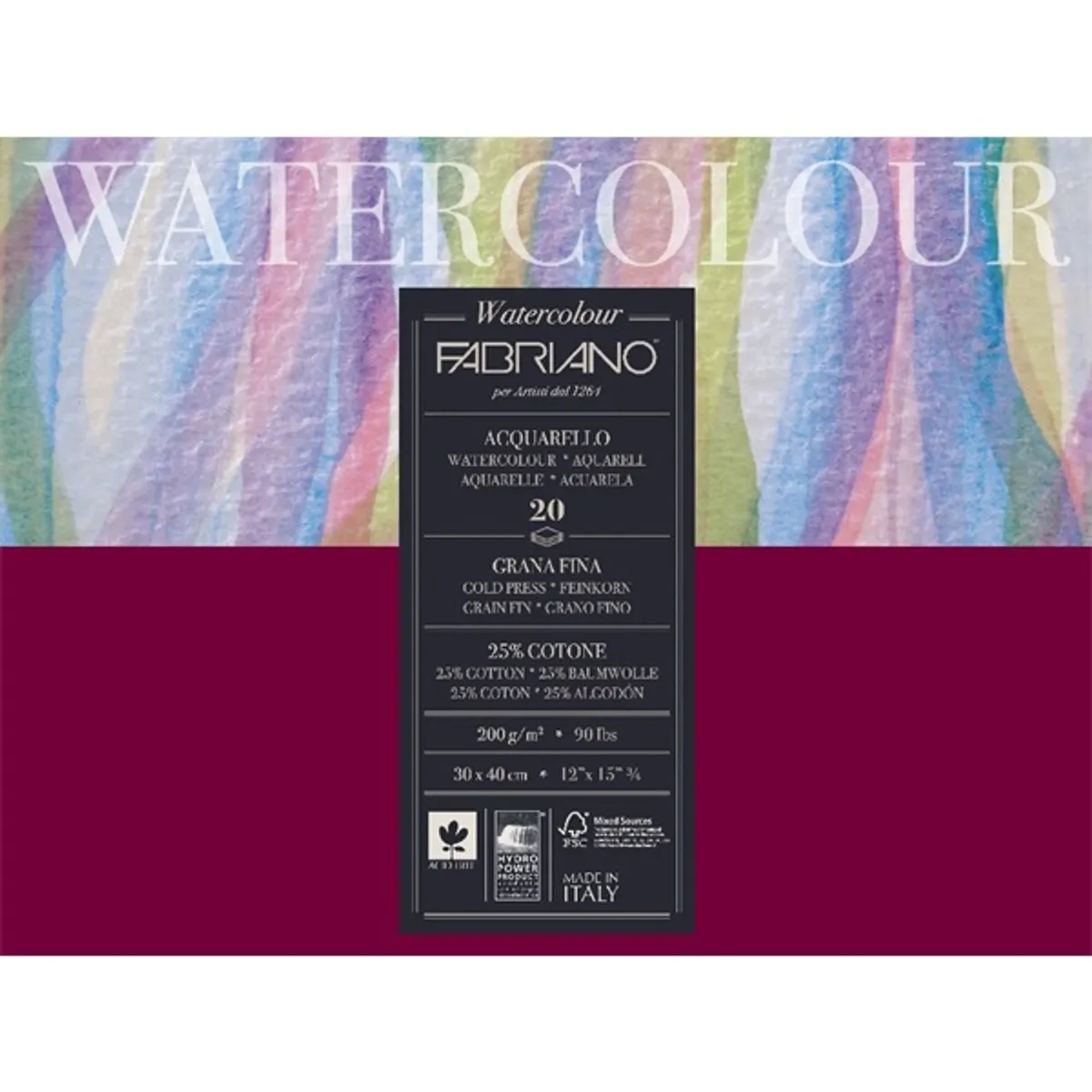 Fabriano Watercolour 200g 30x40cm 20lapos akvarell tömb #1