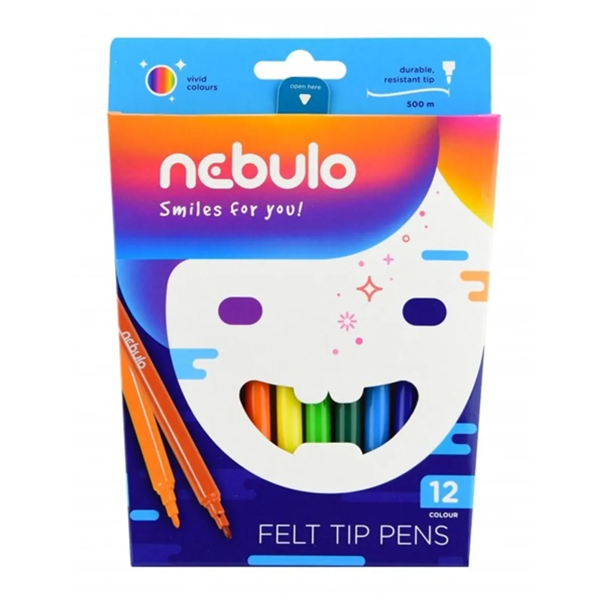 Nebulo vízbázisú 12db-os vegyes színű filctoll készlet #1