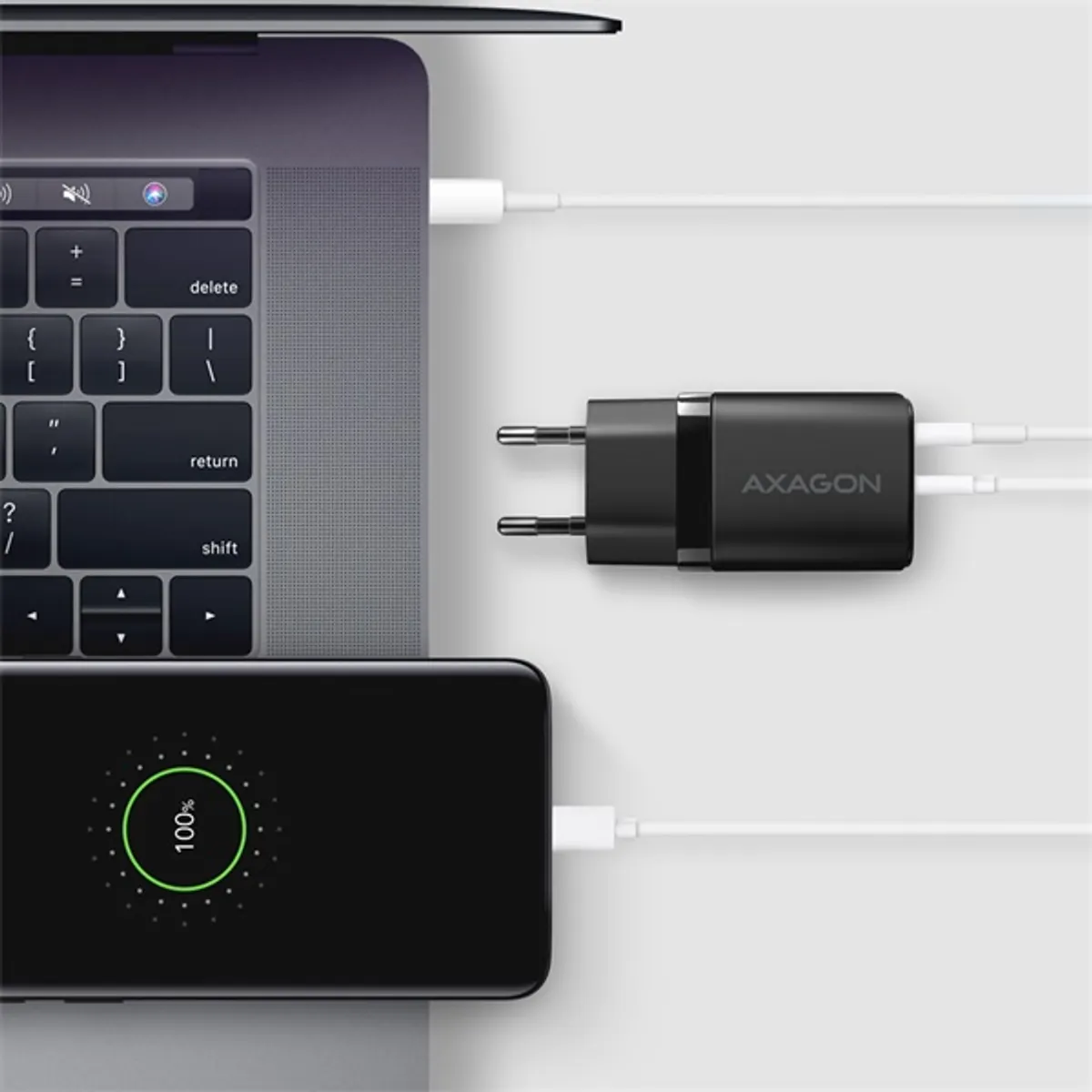Axagon ACU-PQ30 USB-C + QC3.0 30W fekete fali töltő #5