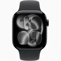 Apple Watch S11 GPS-es (42mm) kozmoszfekete alumínium tok, fekete S/M sportszíjas okosóra #2