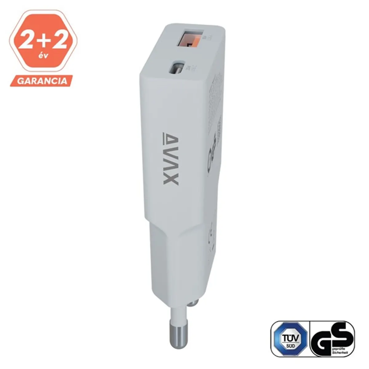 AVAX CH641LB NANO SLIM 30W USB-C (PD3.0)+USB-A (QC3.0) világoskék hálózati töltő #6
