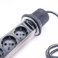 TOO PPS-302-3BR IP20, 3x 2P+F, szálcsiszolt asztalba süllyeszthető elosztó #5