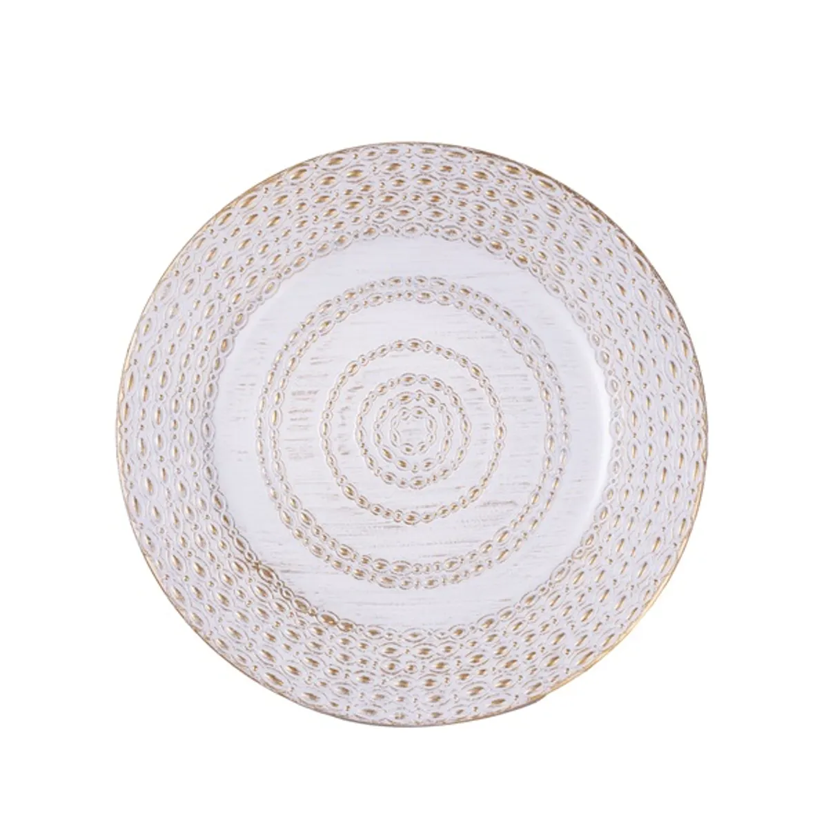 IRIS műanyag tálca, körös, antik fehér 33 cm #1