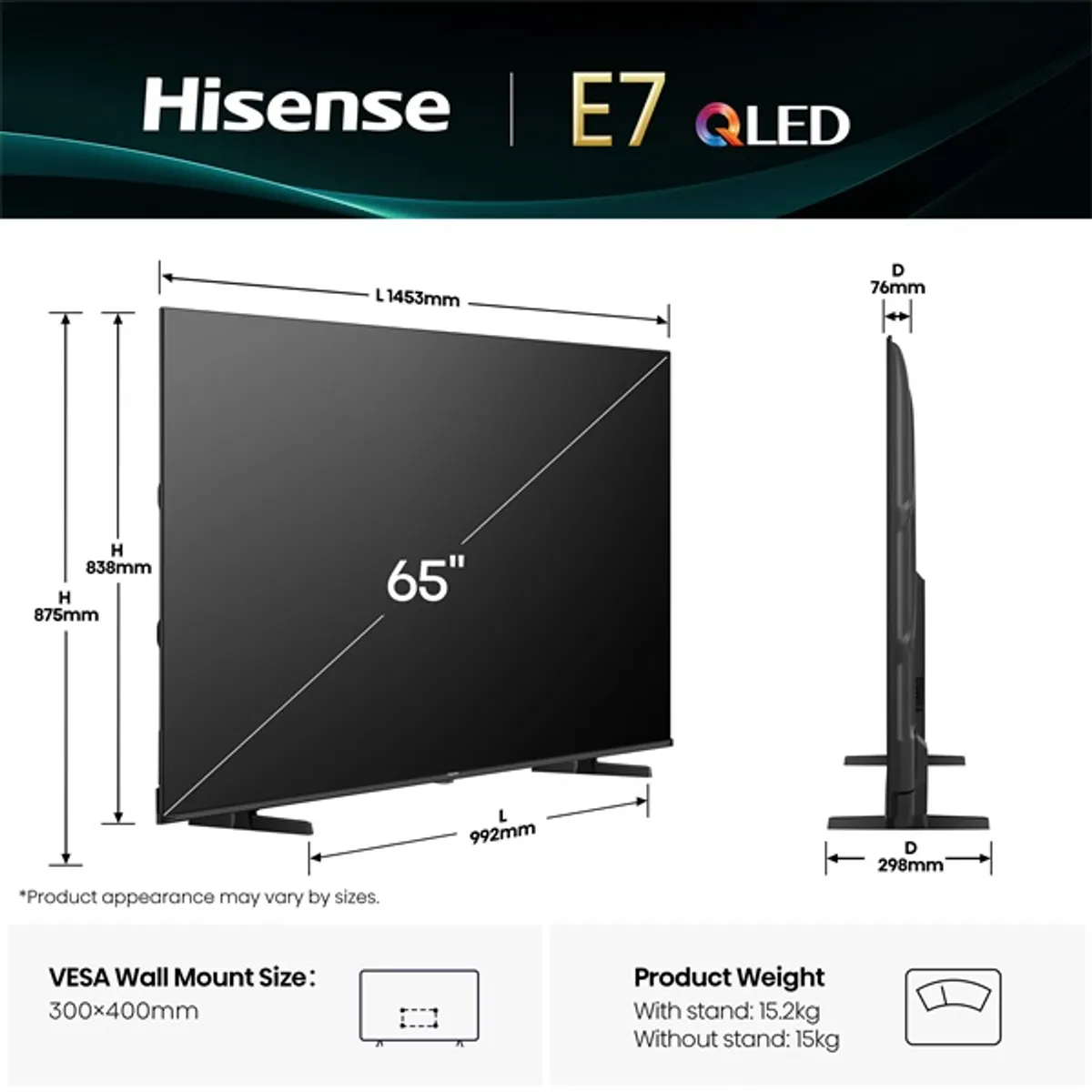 Hisense 65" 65E7Q 4K UHD Smart QLED TV #6