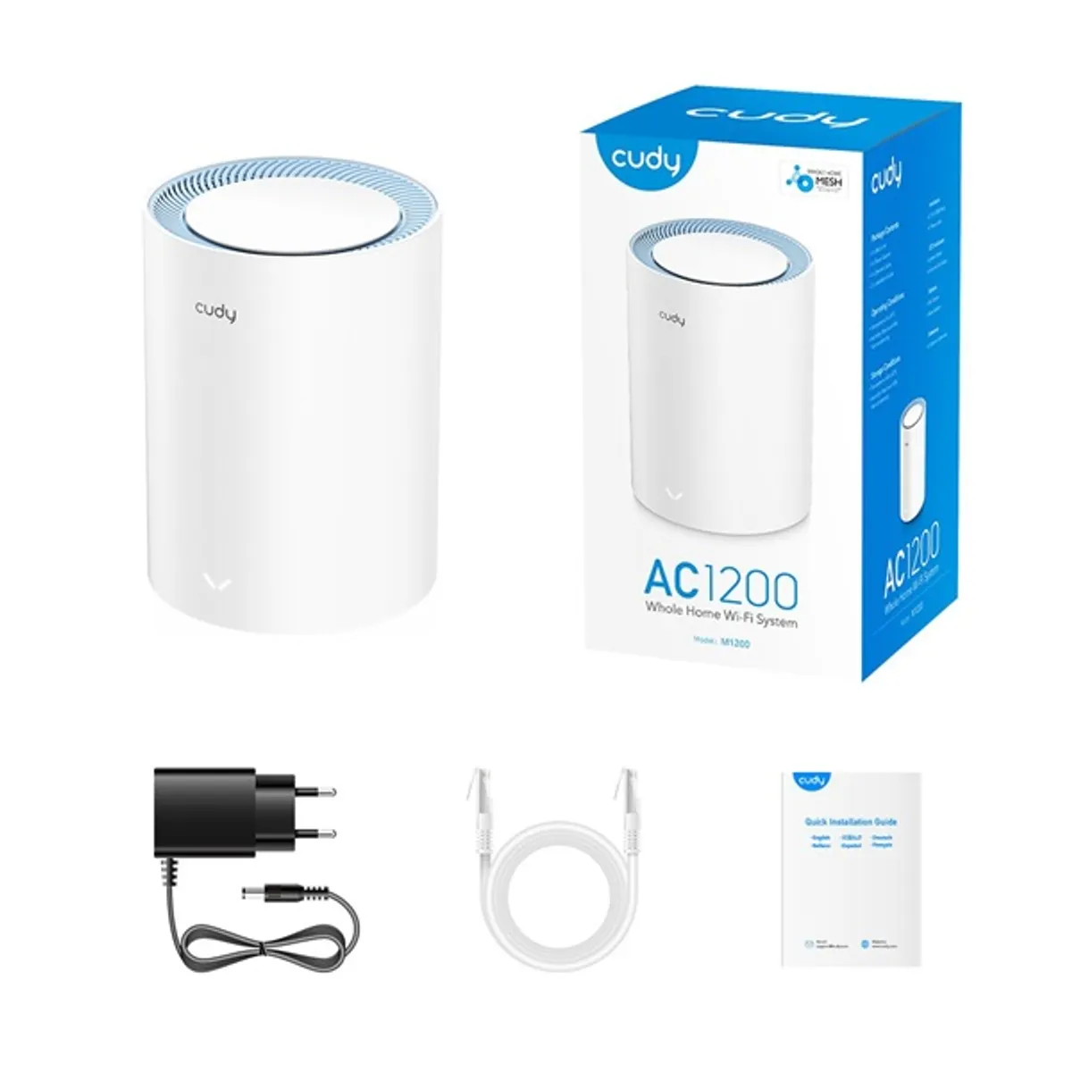 CUDY M1200(1-Pack) kétsávos AC1200 WIFI MESH fehér router (1db) #4