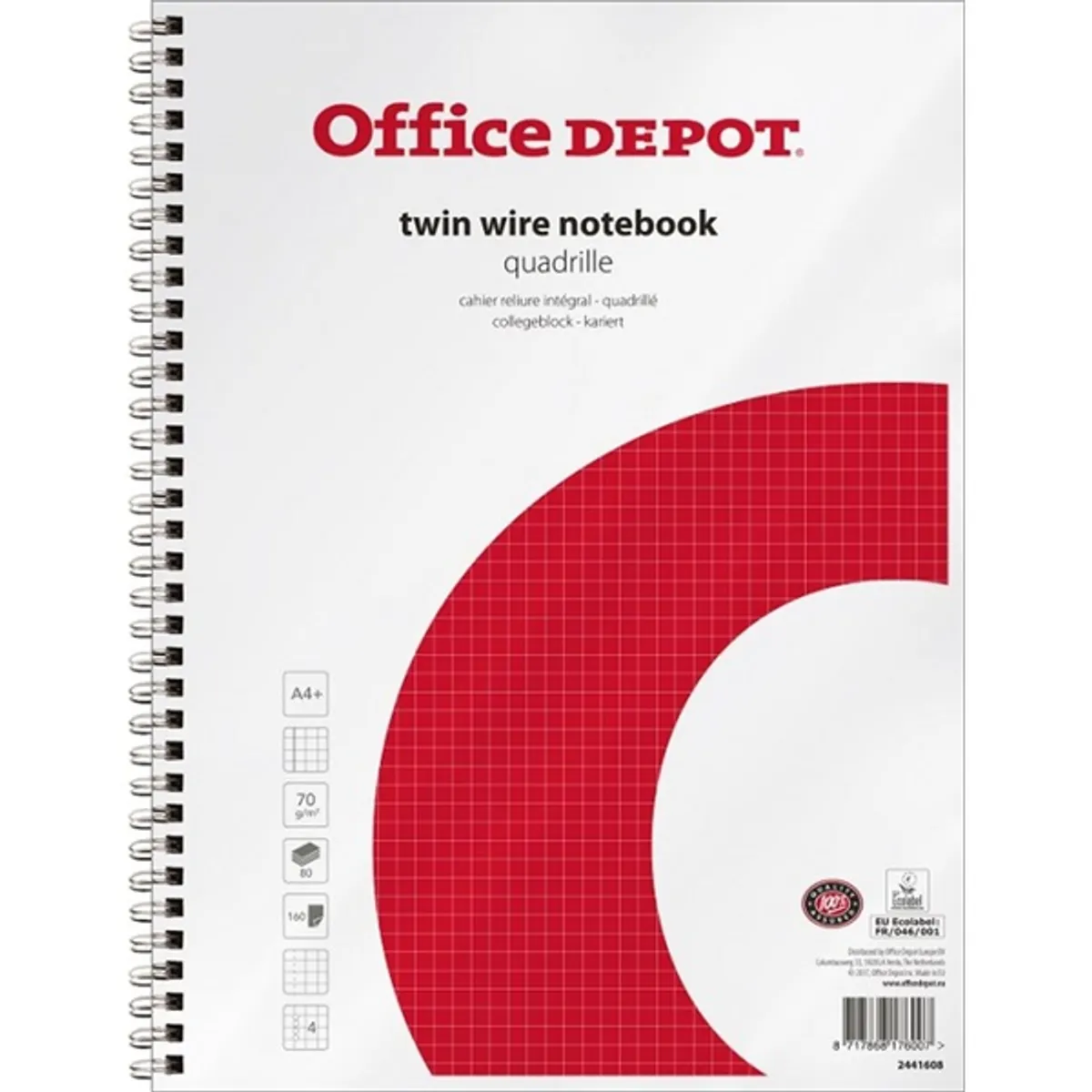 Office Depot A4+ lefűzhető kockás spirálfüzet #1