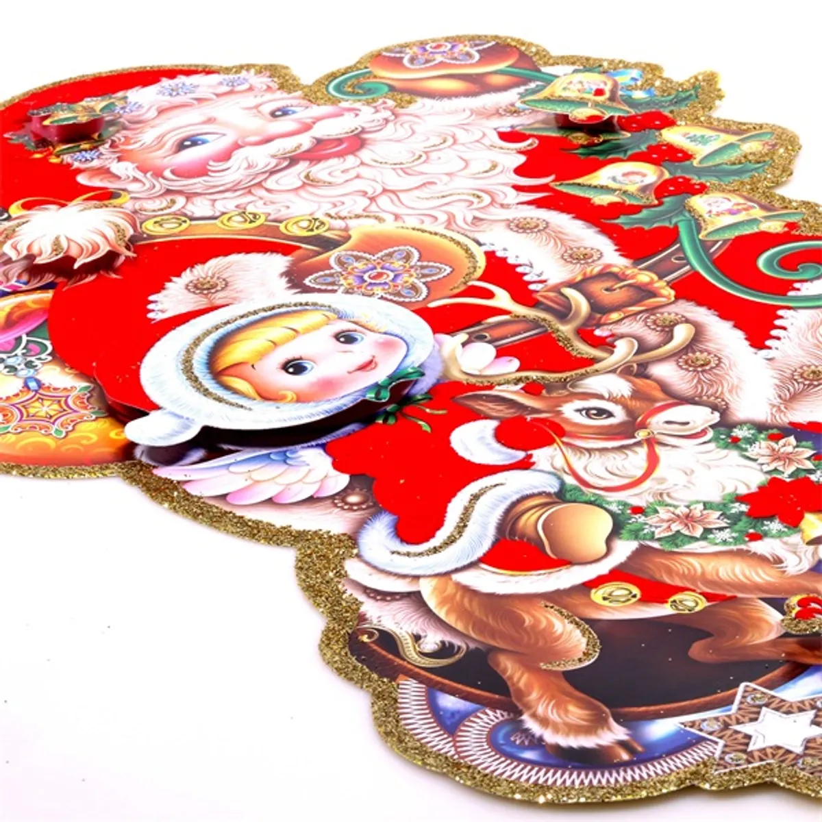 Iris 3D Mikulás mintás/28x43cm karton dekoráció #2