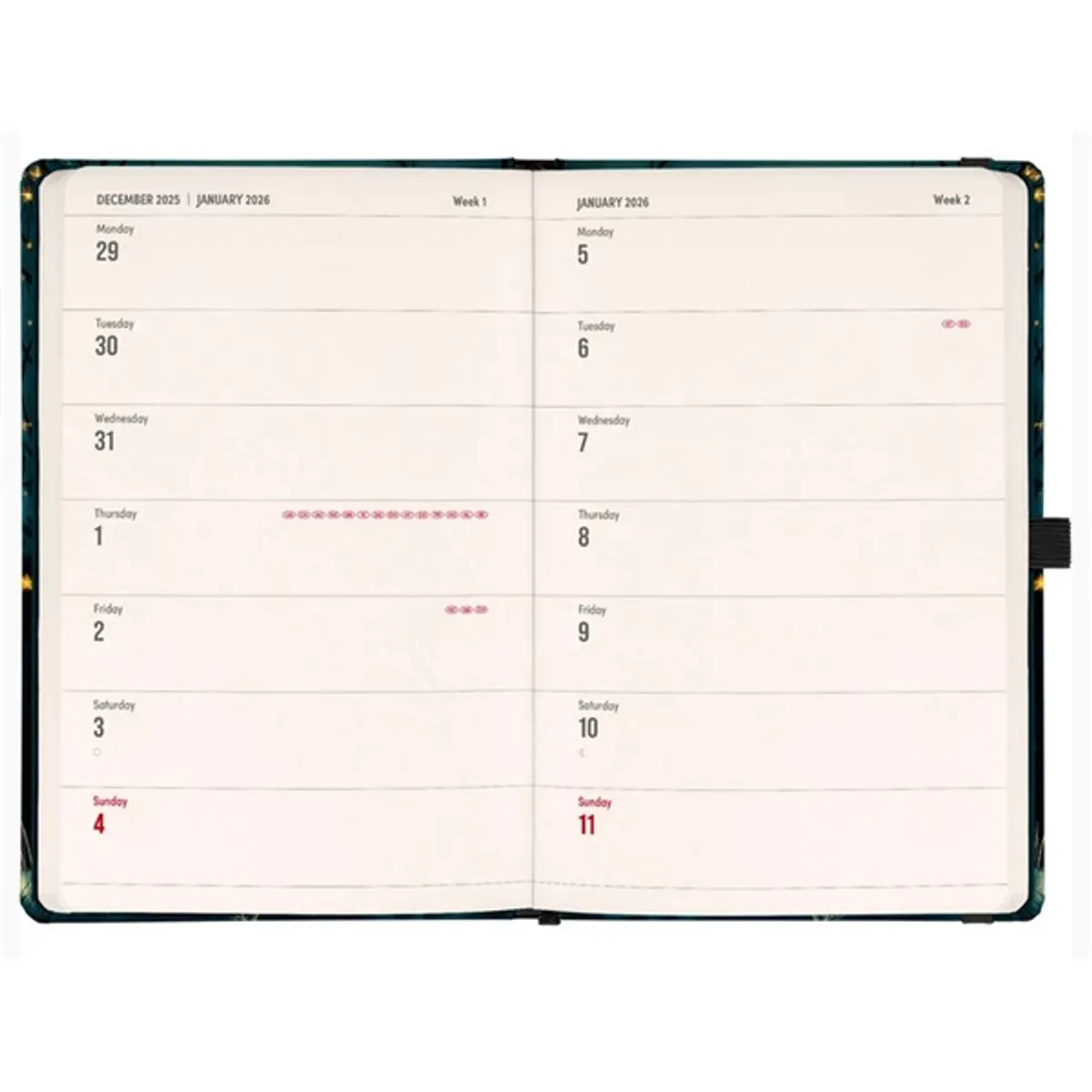 Realsystem 2026 Purple Flowers 5414 13x21 cm gumipántos agenda/notesz #2