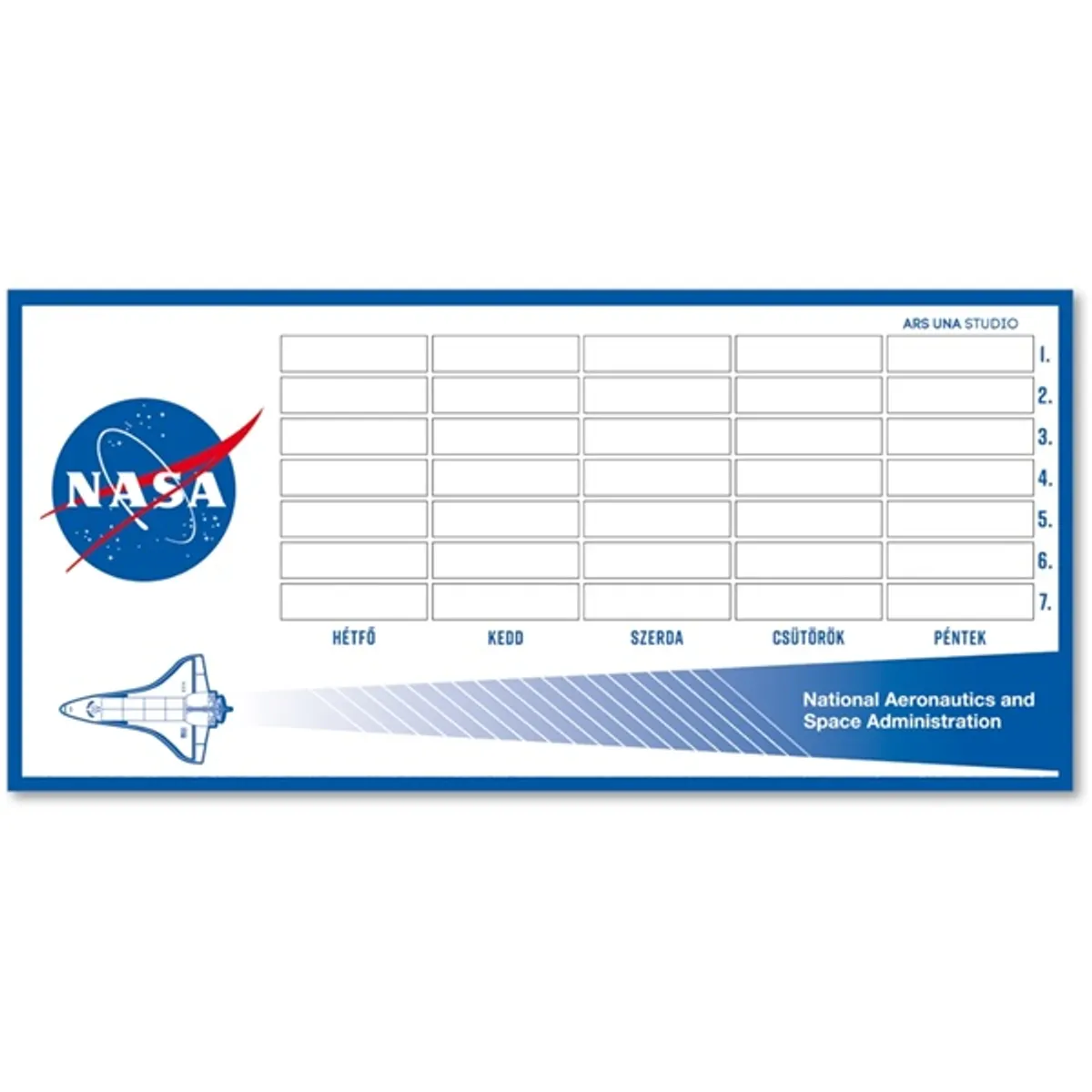 Ars Una NASA 1 lapos órarend #1