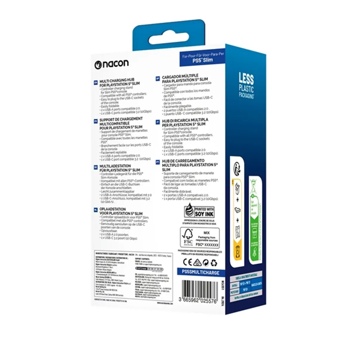 Nacon 2809193 PS5 Slim fekete kontrollertöltő HUB #5