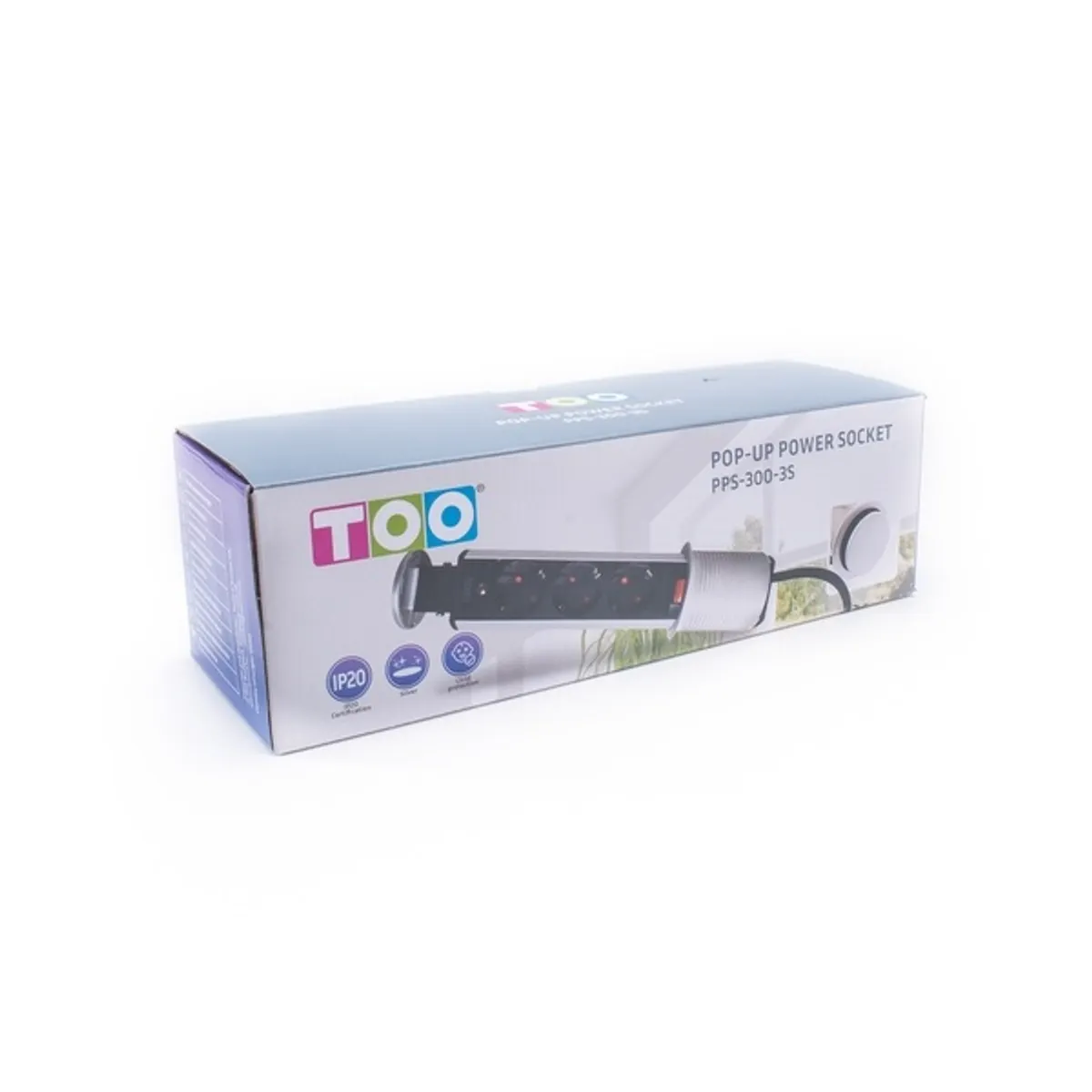 TOO PPS-300-3S IP20, 3x 2P+F, ezüst asztalba süllyeszthető elosztó #6