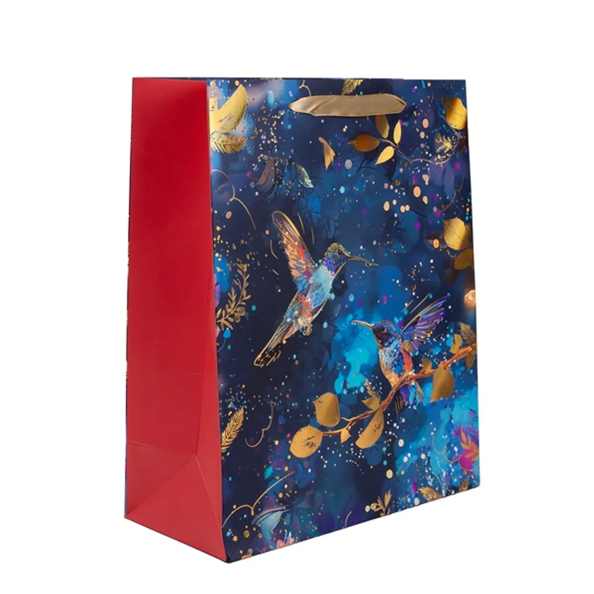 IRIS matt papírtasak hologrammos hot stamp kék kolibri 18 x 23cm #1