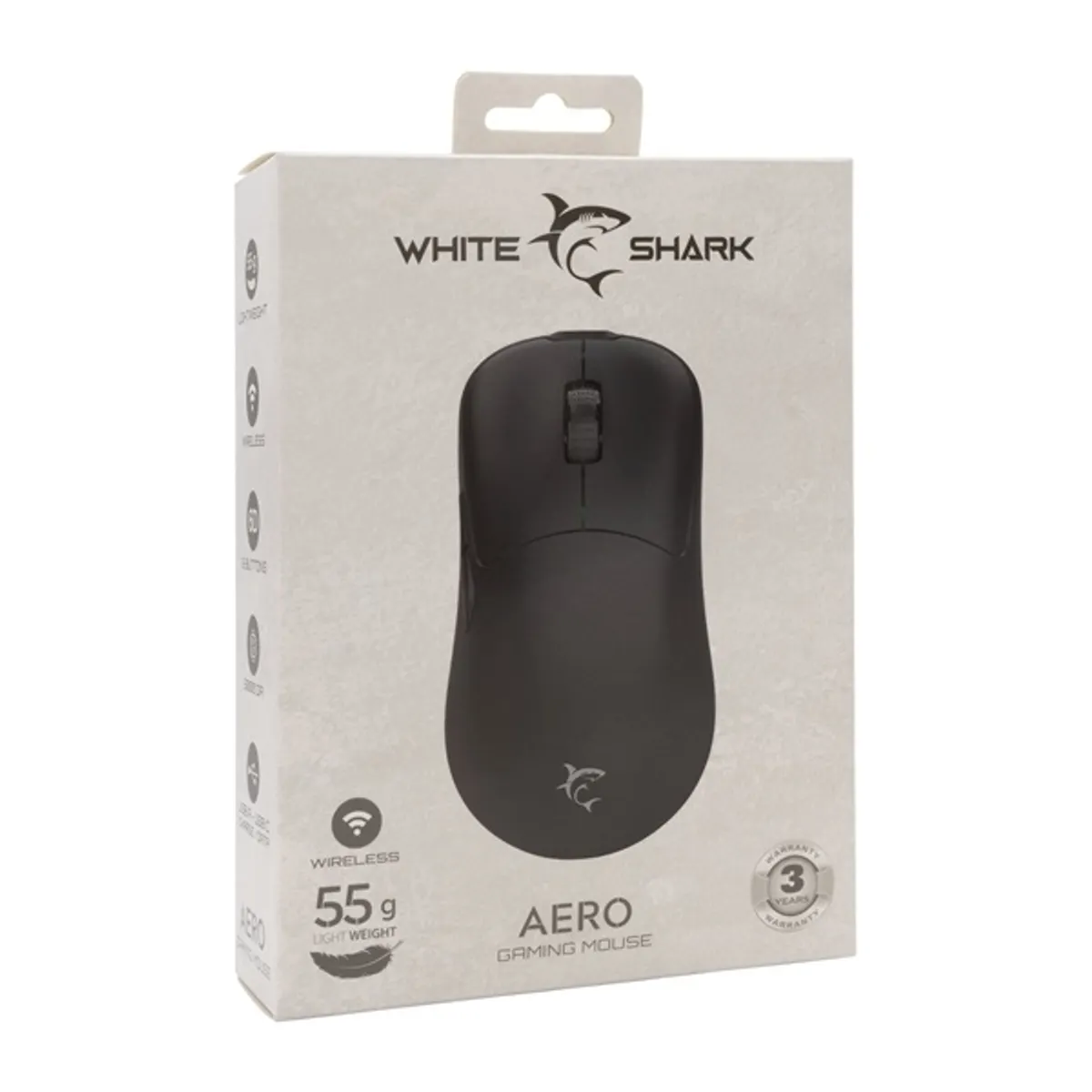 White Shark WS GM-5015B AERO-B vezeték nélküli fekete gamer egér #7
