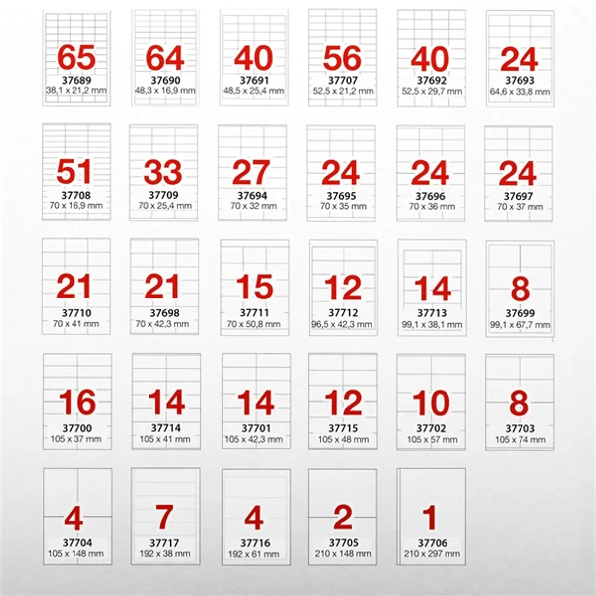 A-Series 52,5x21,2mm 100 lap, 5600 db-os etikett #2