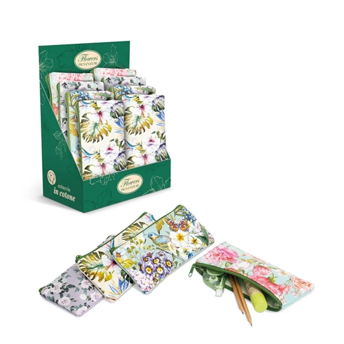 Pigna Nature Flower szögletes textil tolltartó #1