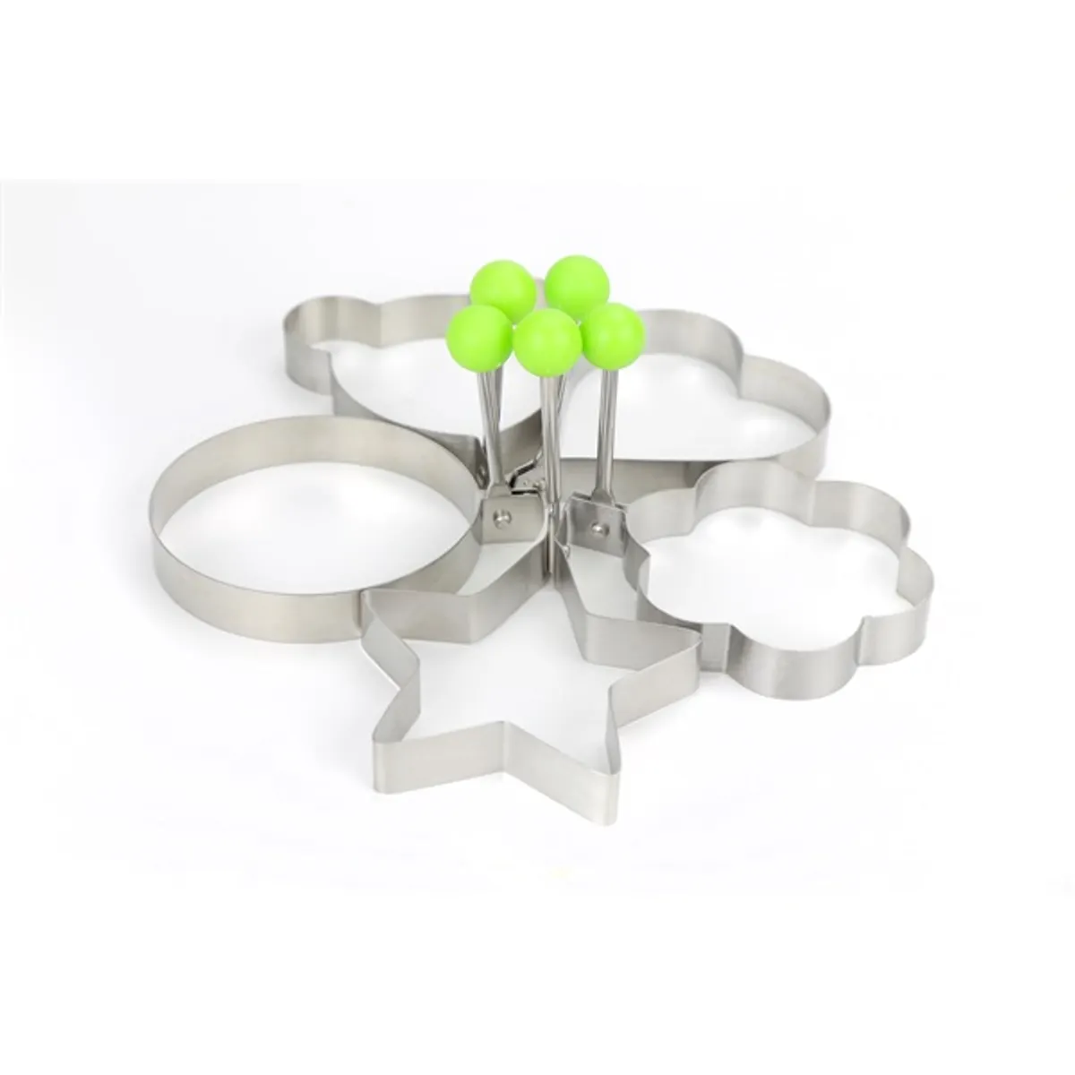 IRIS KT-177 tojássütő forma 5 db-os (kerek, szív, csillag, , virág, egér) #1