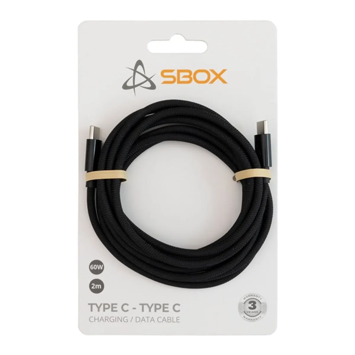 Sbox TYPEC-2-B 2m 60W Type-C fekete adat- és töltőkábel #2