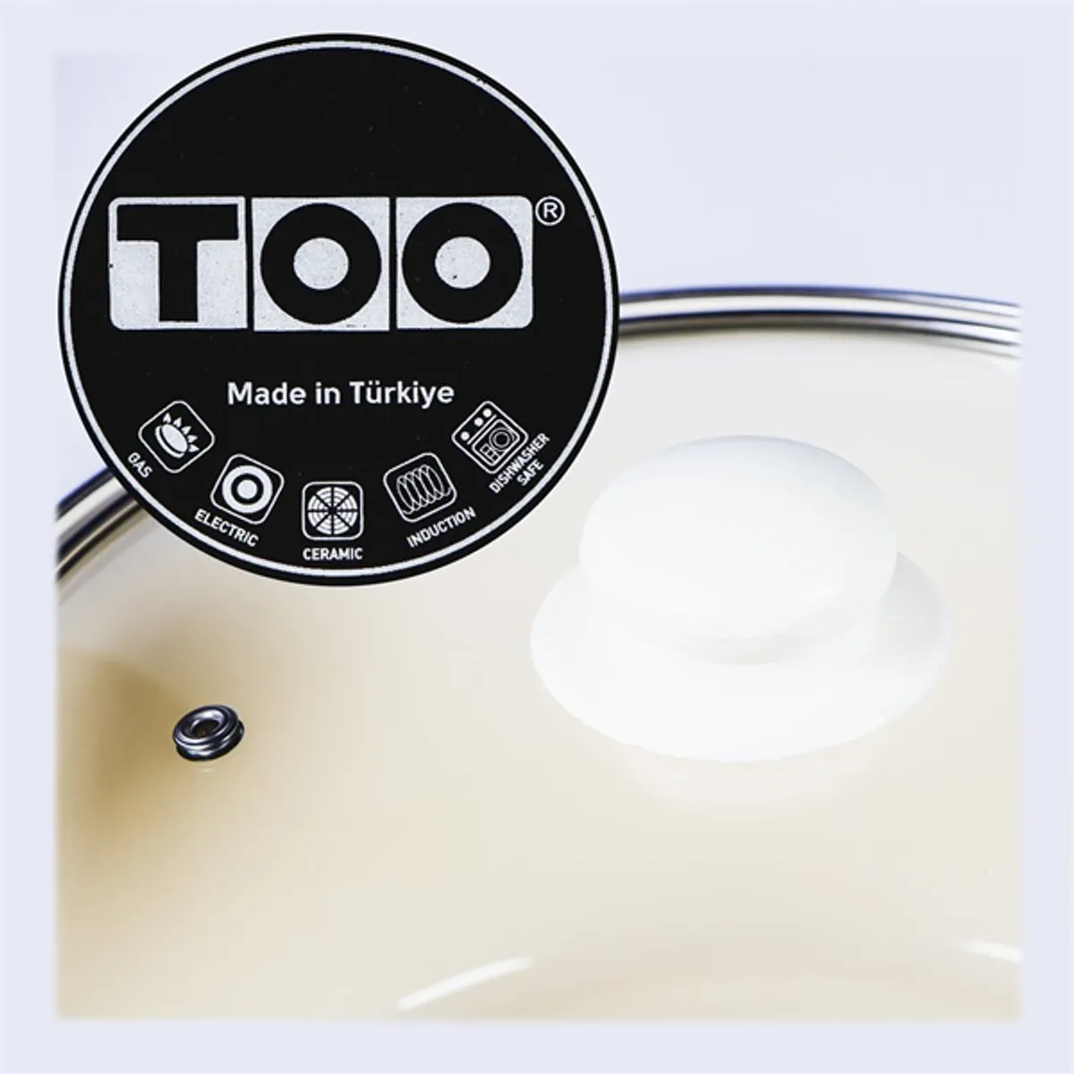 TOO LINE BLUE 3,65 literes, 22cm átmérő, 11cm magasságú lábas (fazék) üveg fedővel #5