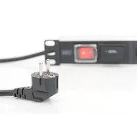 DIGITUS 1U rack alumínium 7 schuko dugaljas túlfeszültségvédett hálózati elosztó #3