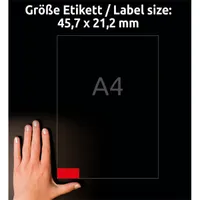 Avery L6038-20 45,7x21,2mm visszaszedhető 960db-os piros etikett #5