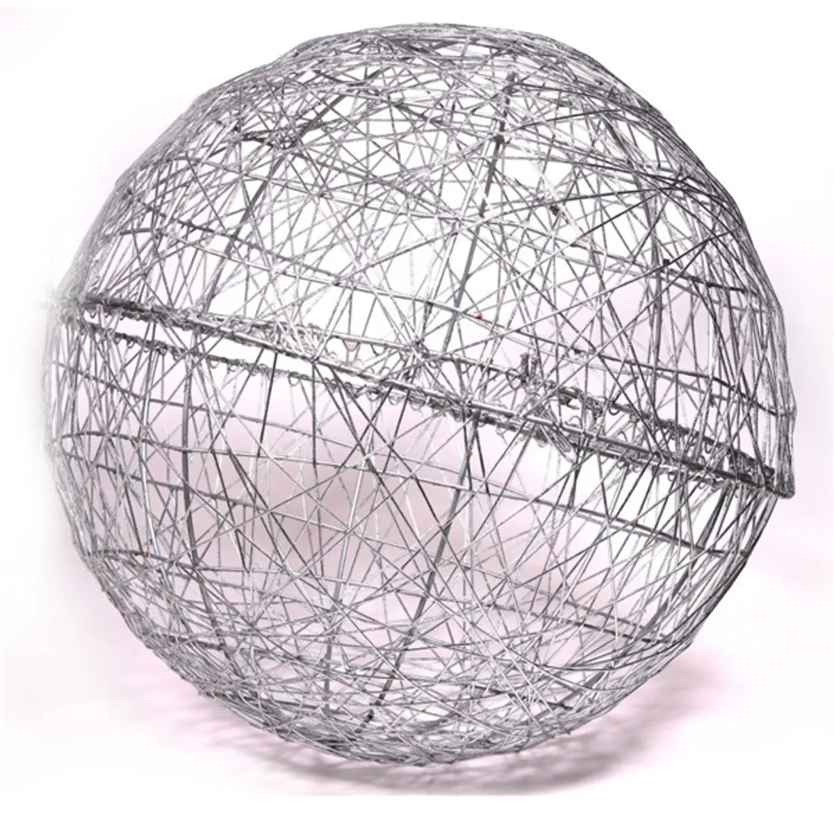 Iris Gömb alakú 40cm/ezüst színű festett fém dekoráció #1