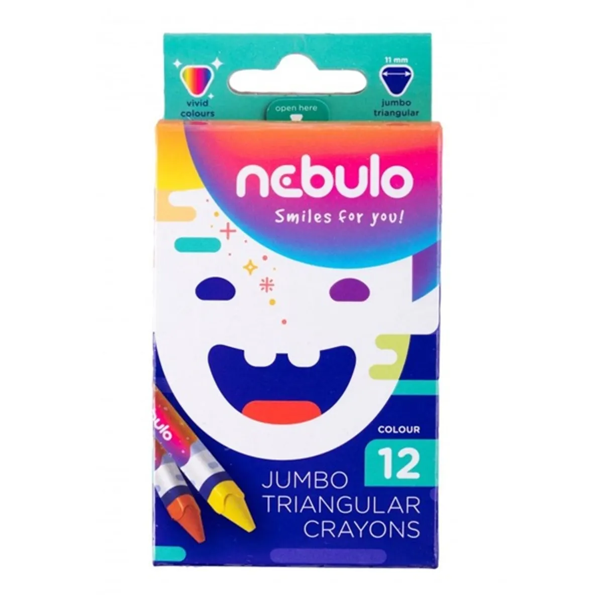 Nebulo Jumbo háromszögletű 12 db-os vegyes színű zsírkréta készlet #1
