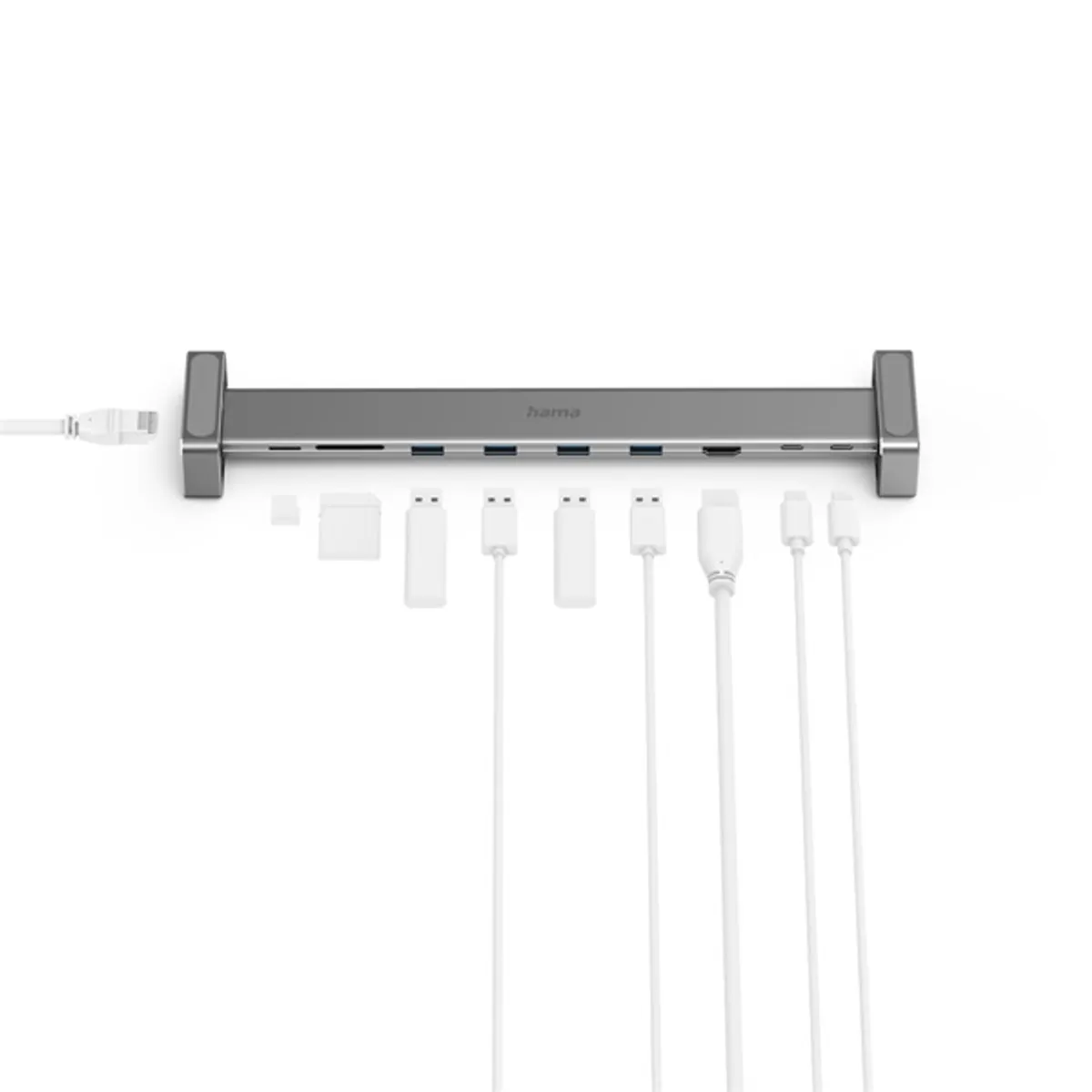 Hama 200103 ezüst USB 3.1 Type-C 9in1 HUB (USB 3.1, HDMI, LAN, USB-C, PD, SD) #2