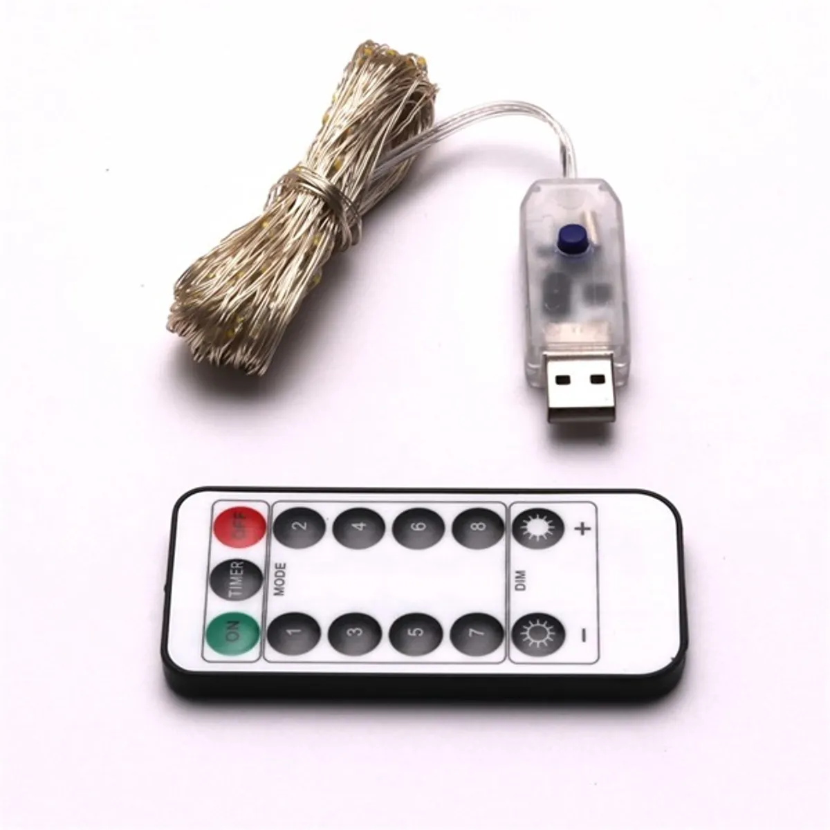 Iris 8 programos 10m/távirányítós/meleg fehér/100db LED-es/USB-s fényfüzér, fénydekoráció #2