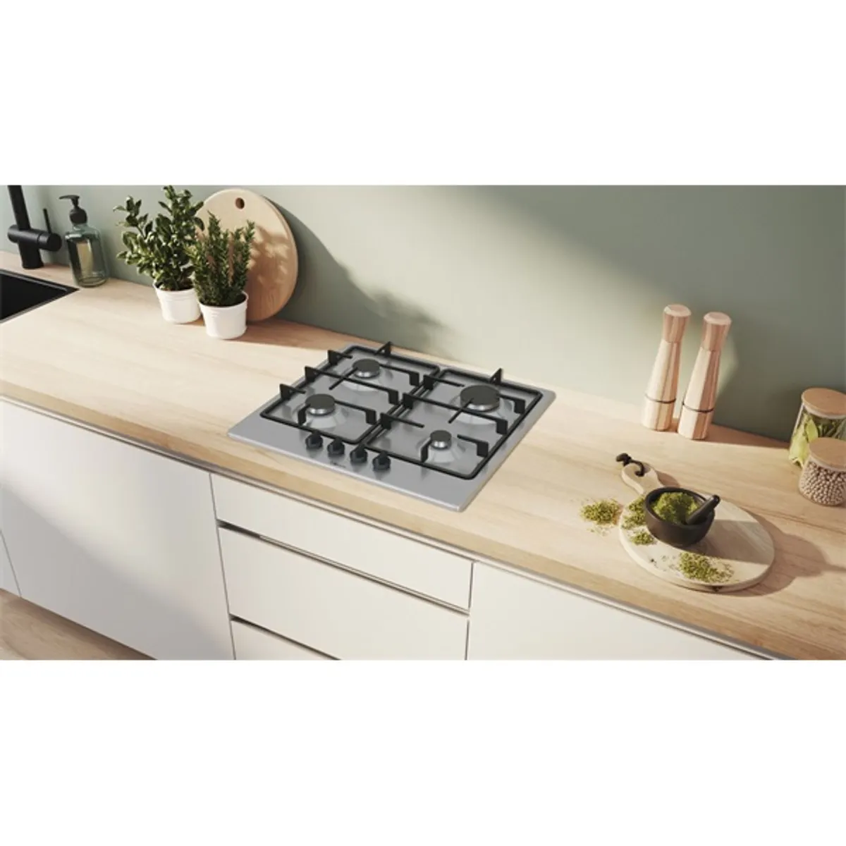 Bosch PGP6B5K60 inox, beépíthető, gáz, főzőzóna:4, beépíthető méret: 58,2cm, főzőlap #3