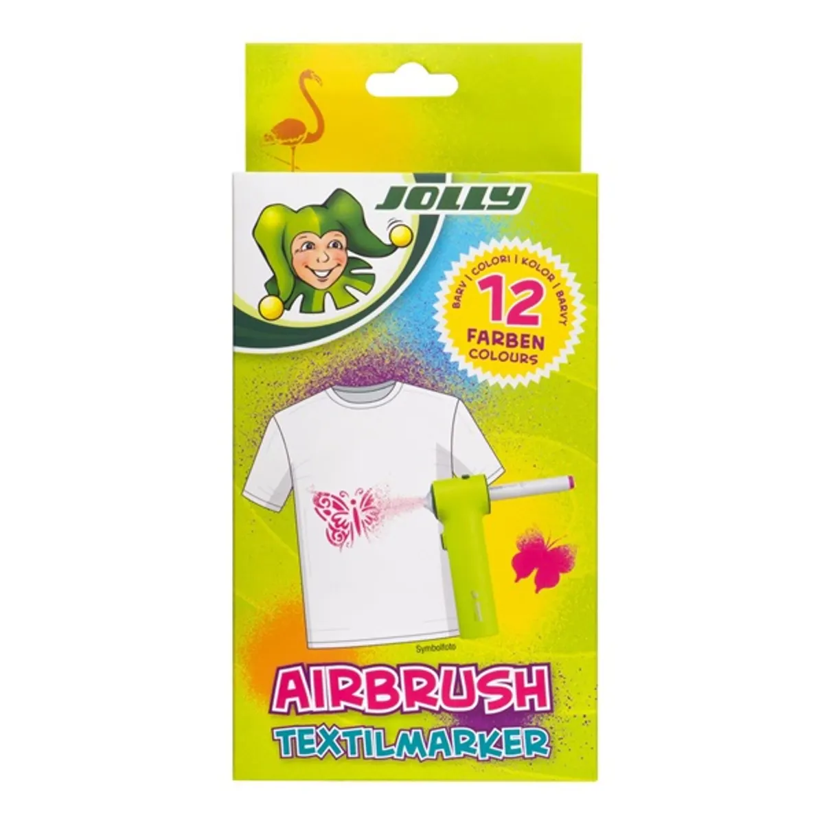 Jolly Airbrush Textile 12 darabos kétvégű színes textilmarker utántöltő készlet #1
