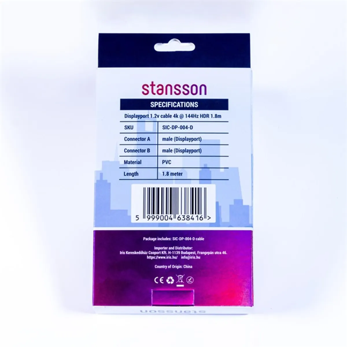 Stansson 1,8m Displayport v1.2 kábel #4