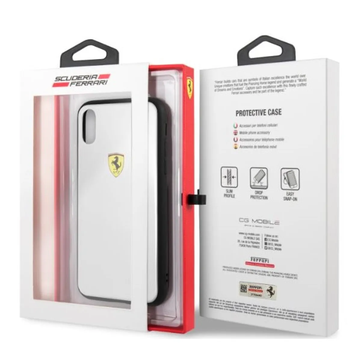 Ferrari On-Track iPhone X fehér logós akril hátlap #2