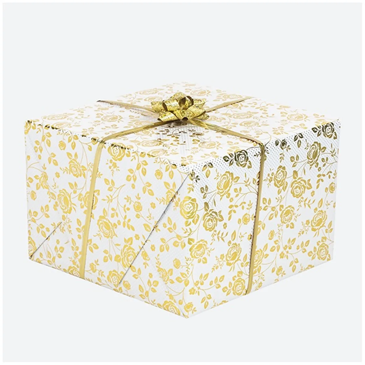 IRIS tekercses csomagoló fényes papír, henger, arany/ezüst, különböző mintákkal, 200x70cm, 60g/m2 #1