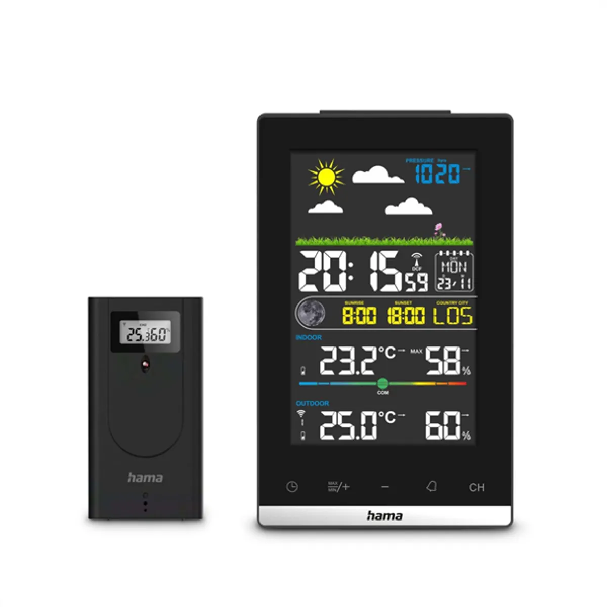 Hama 00222239 JAMAICA kültéri/beltéri fekete dőjárás állomás #1