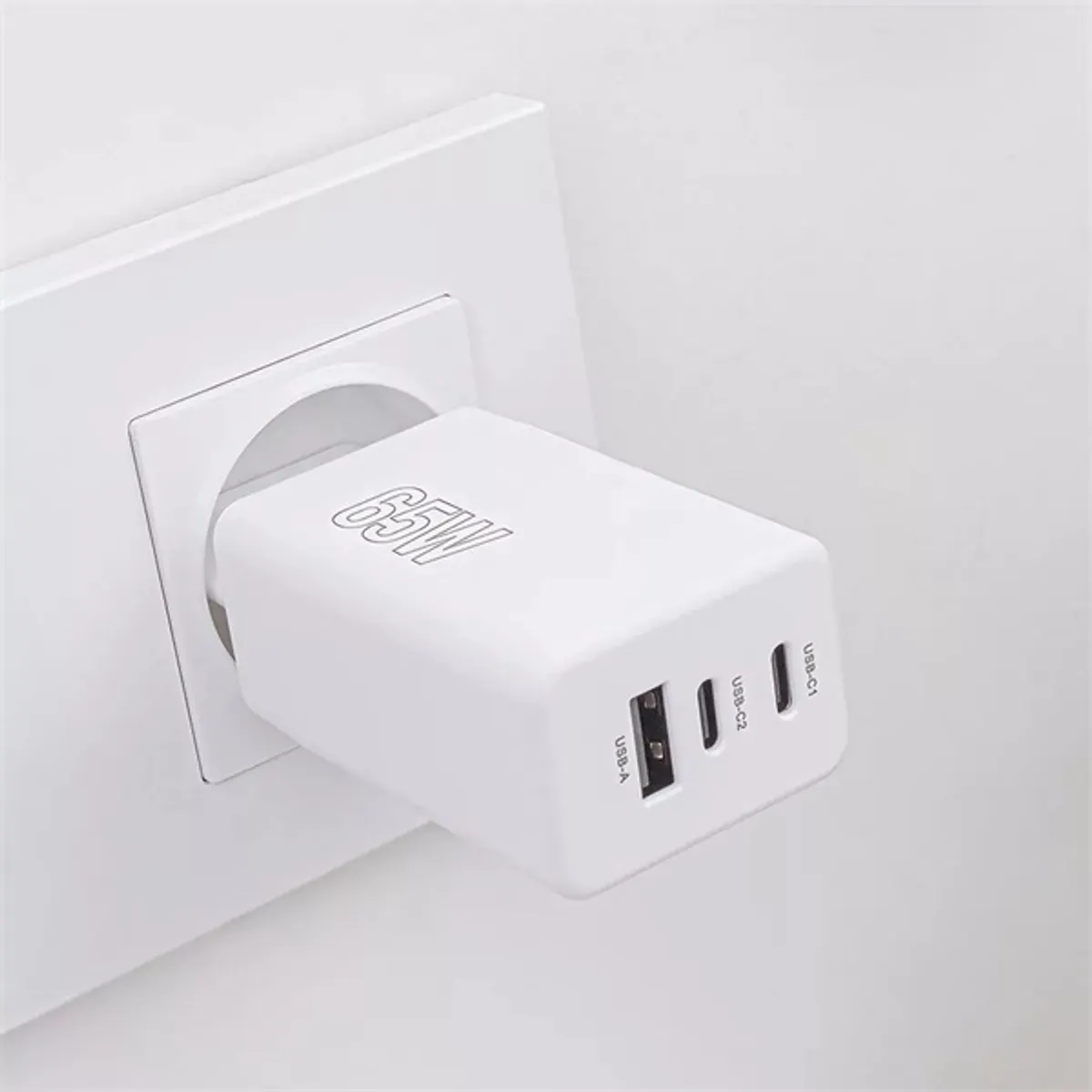Maxlife ML081100 65W 2xType-C + USB fehér gyorstöltő adapter #7